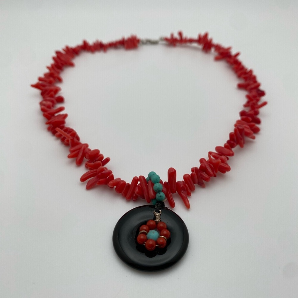 Gemstone Beaded Flower Necklace with 925 Sterling Silver Clasp